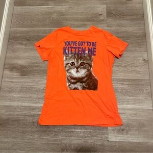Orange Cat Graphic T-Shirt